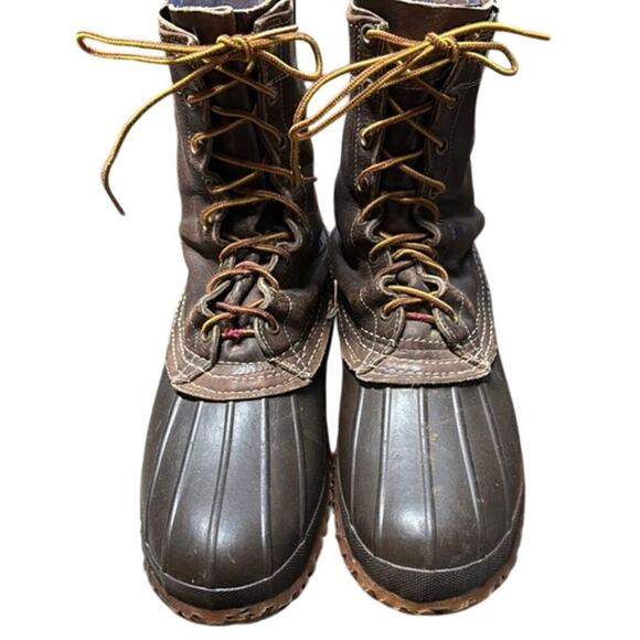 Vintage LL Bean Men's Brown Maine Hunting Shoe Duck Boots  Size 9 - Picture 1 of 11